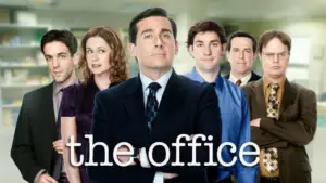 The cast of The Office standing.